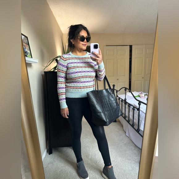 J. Crew lamb wool holiday multi color crewneck sweater small - Picture 11 of 15